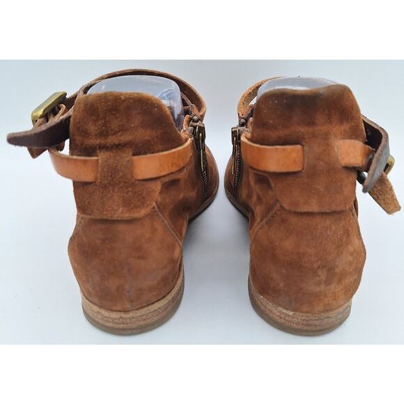 A.S.98 AS 98 Felix Brown Leather Suede Belted Booties Women 6 Excellent Cond. - Picture 10 of 16